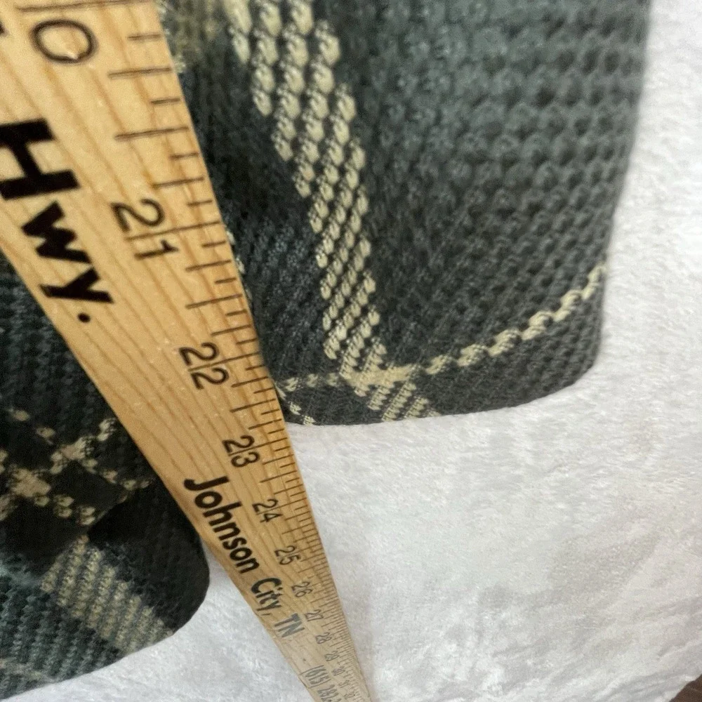 Casual Corner Womens  Vintage‎ 2 PC Rayon Skirt Suit Size 14 Green Beige Plaid